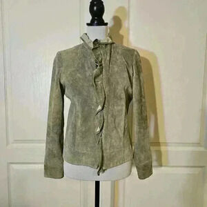 Harold's Women's Olive Green Leather Jacket - Size S - Stylish & Chic